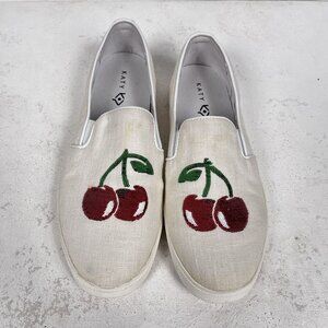 Katy Perry the Kerry Slip On White Cherry Sneakers Size 7M